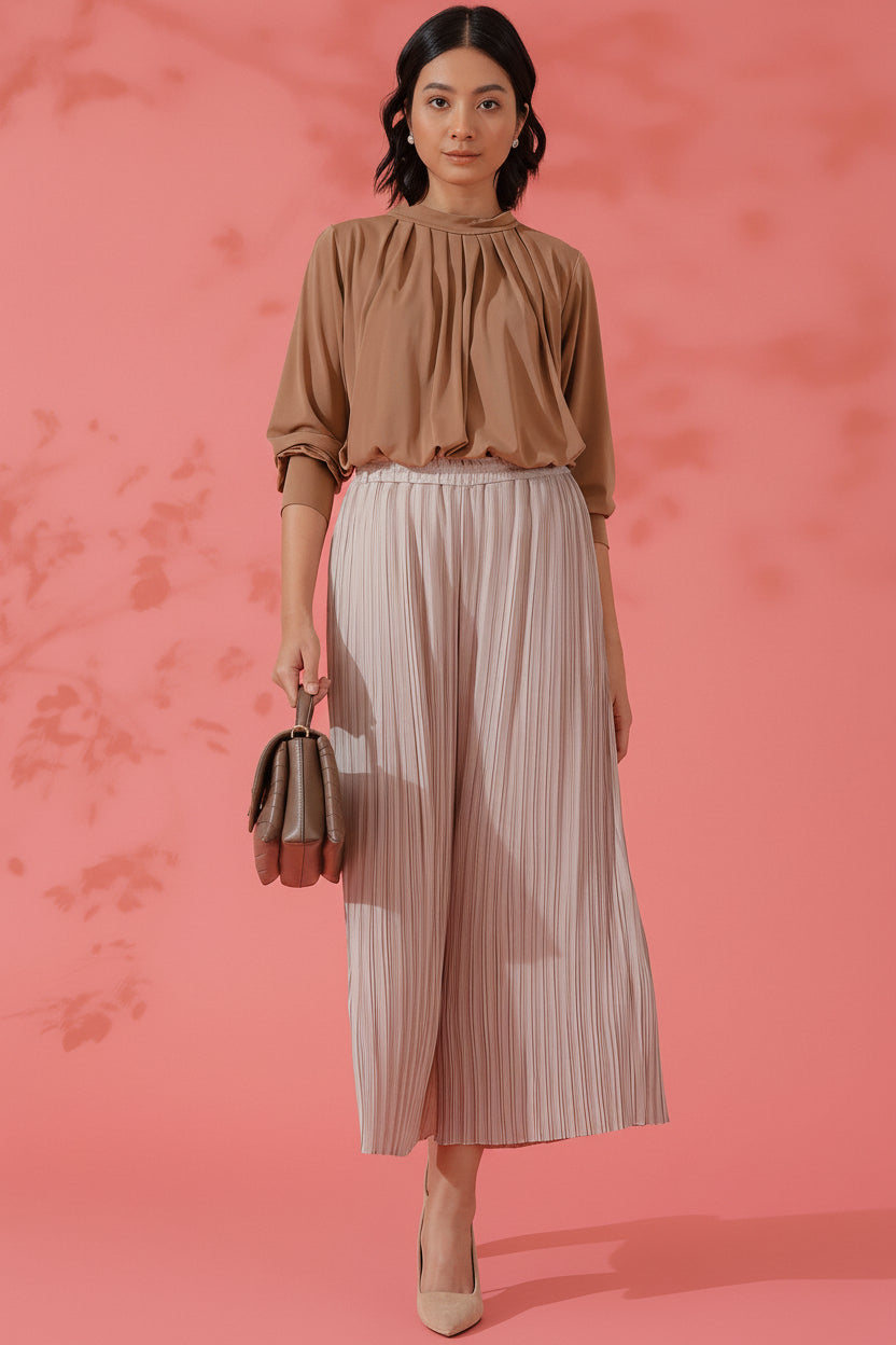 Aruka Pleated Pants - Khaki