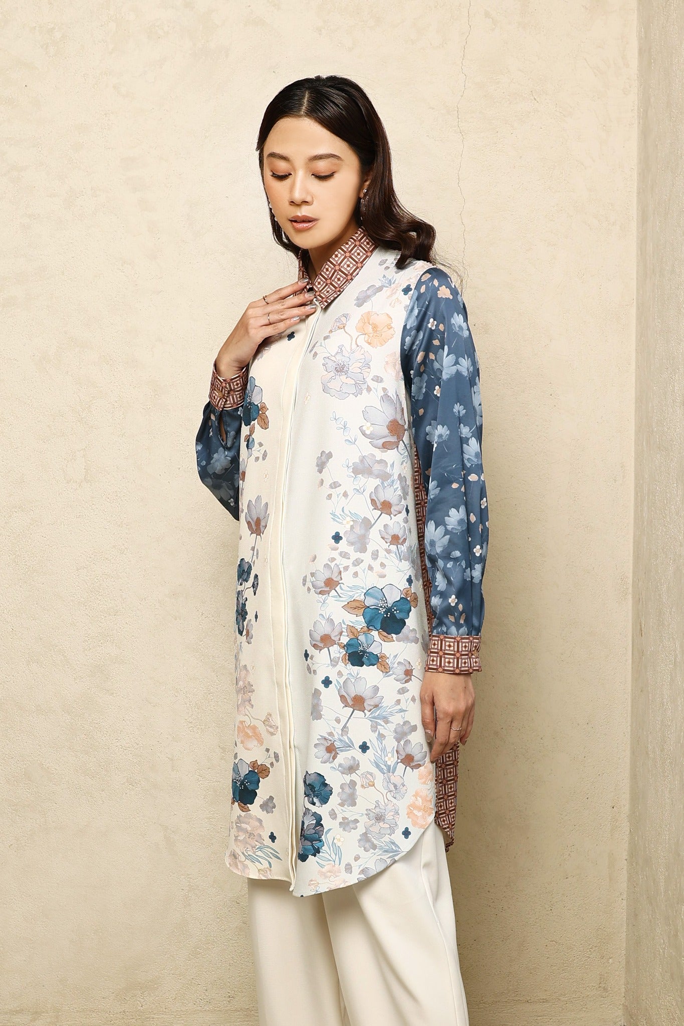 Shera Tunic Wanita - Stormy Blue