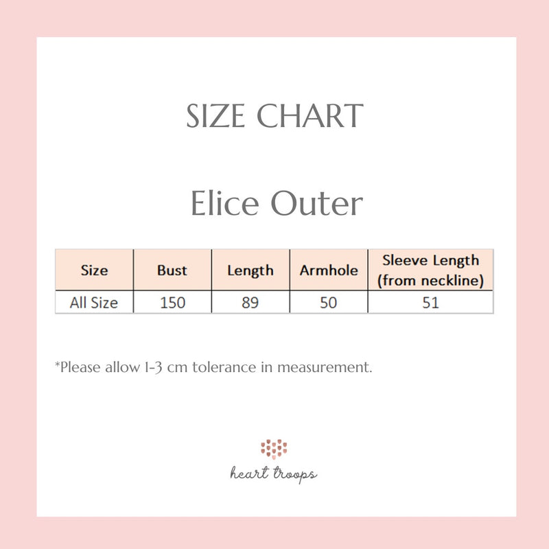 Panduan Ukuran Produk Elice Outer - Pink Storm