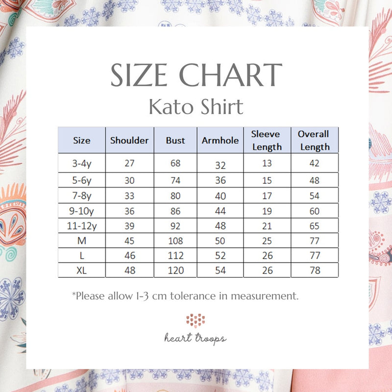 Panduan Ukuran Produk Kato Koko Shirt - Autumn Peach