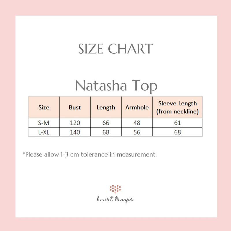 Panduan Ukuran Produk Natasha Top - Pink Storm