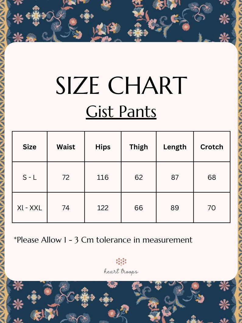 Panduan Ukuran Produk Gist Pants - White