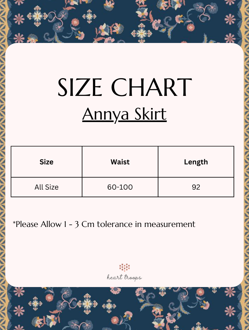 Panduan Ukuran Produk Annya Skirt