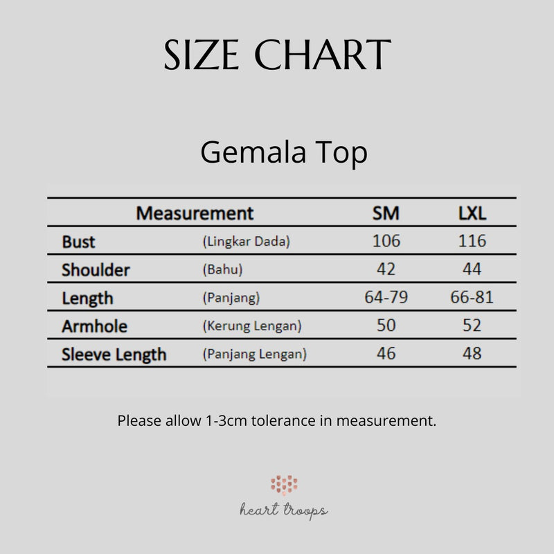 Panduan Ukuran Produk Gemala Top
