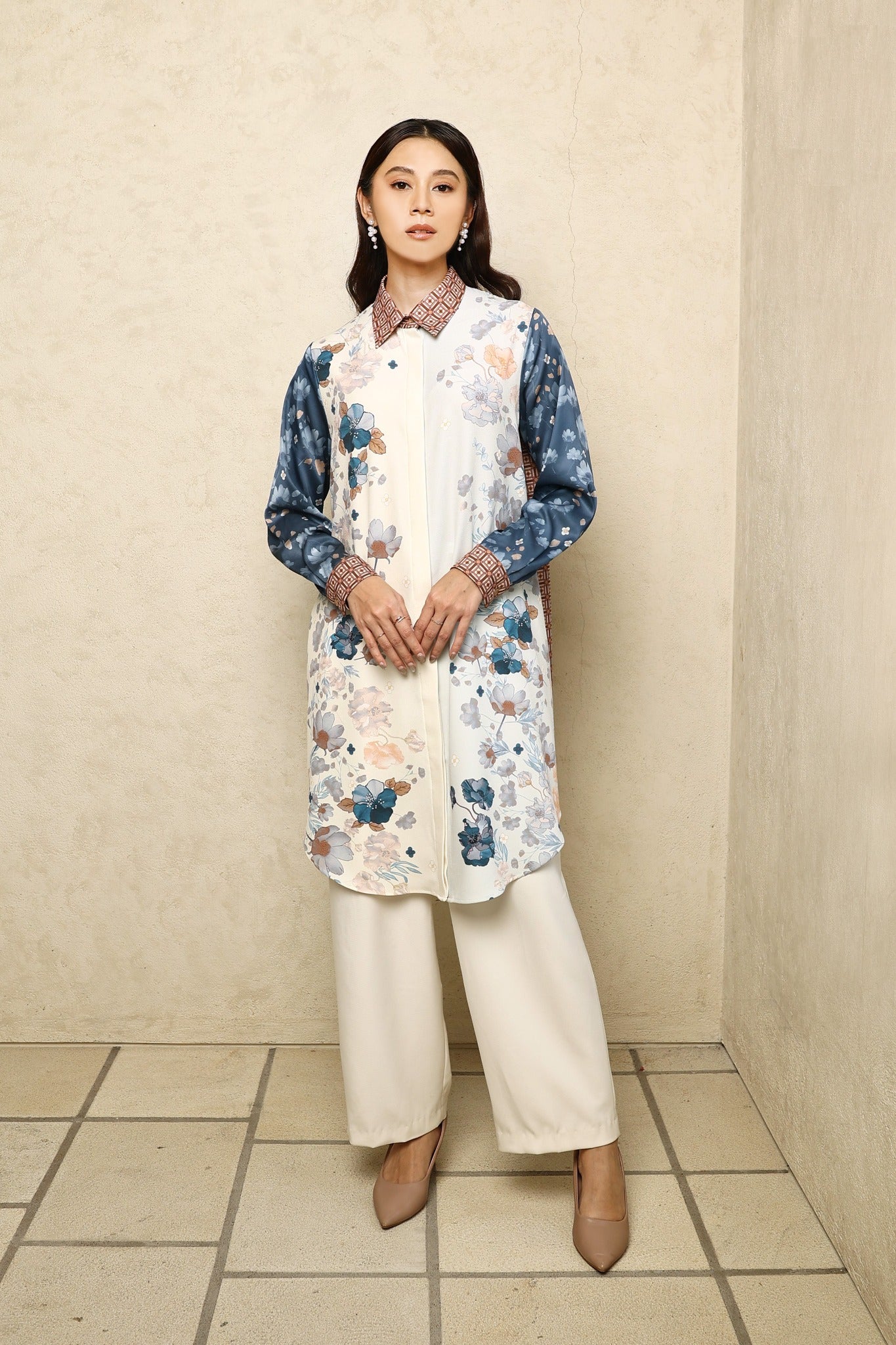 Shera Tunic Wanita - Stormy Blue