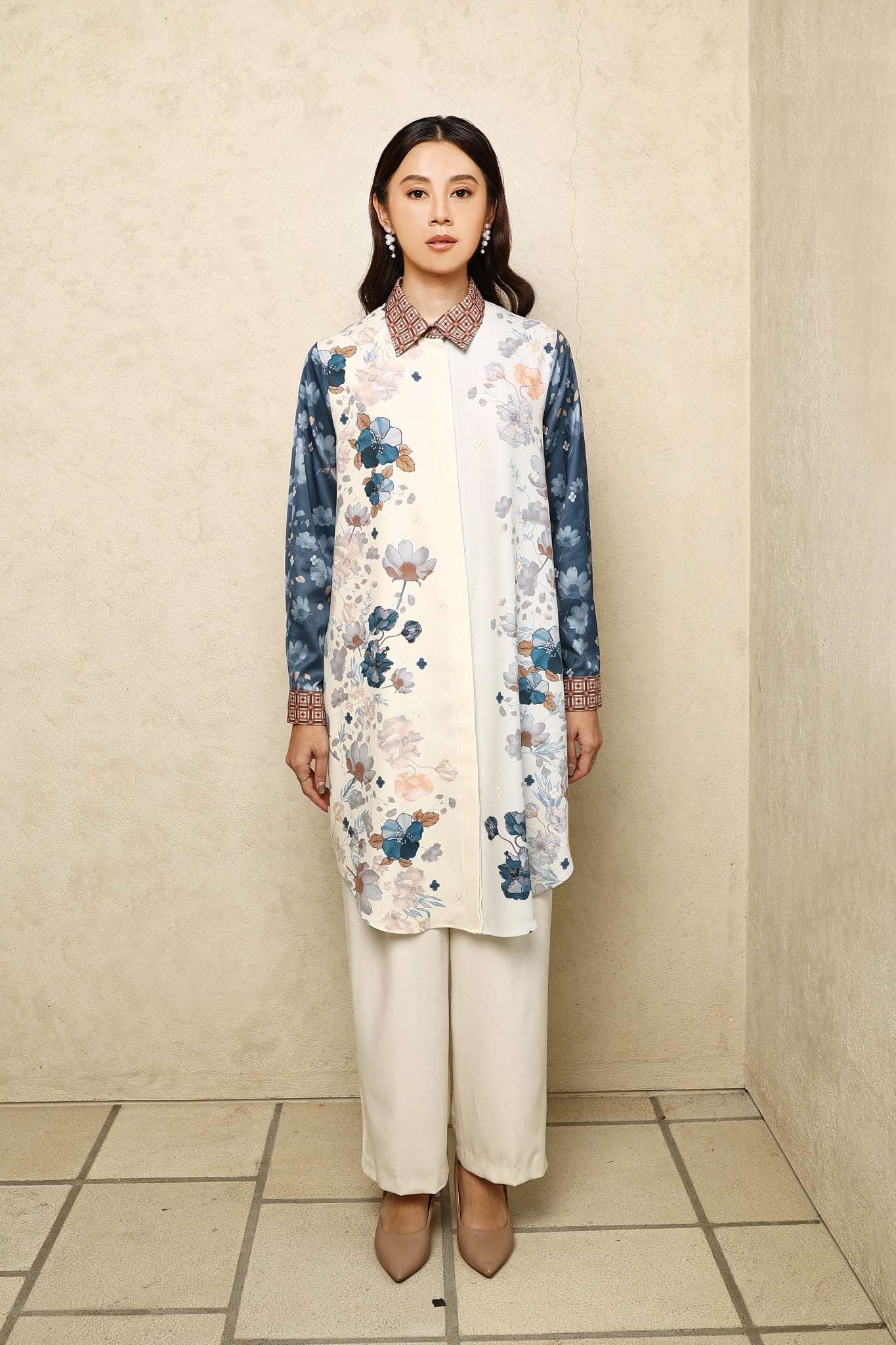 Shera Tunic Wanita - Stormy Blue