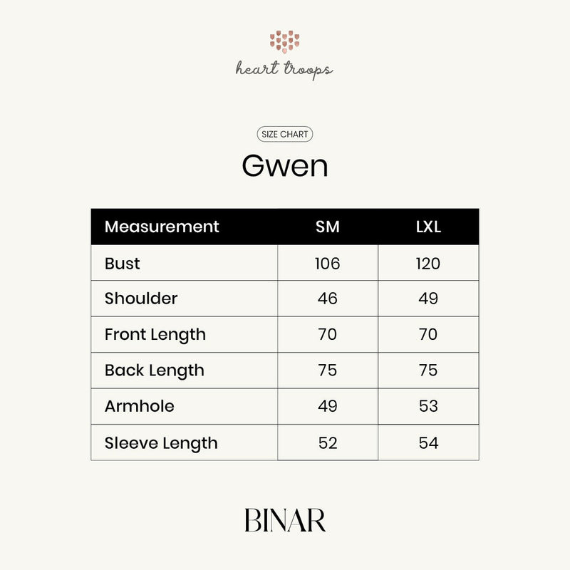 Panduan Ukuran Produk Gwen Top Vanilla