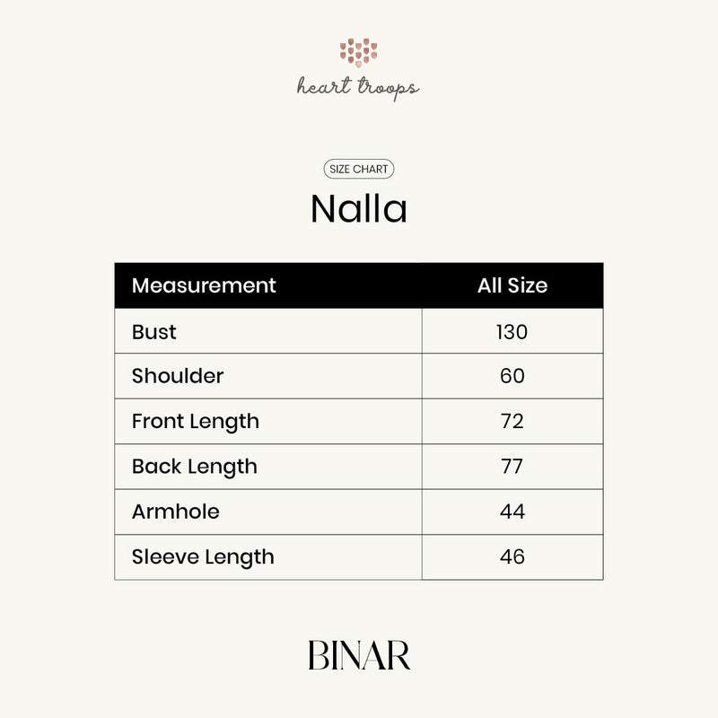 Panduan Ukuran Produk Nala Shirt