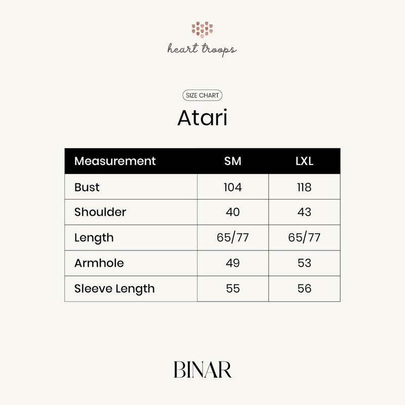 Panduan Ukuran Produk Atari Shirt Onyx