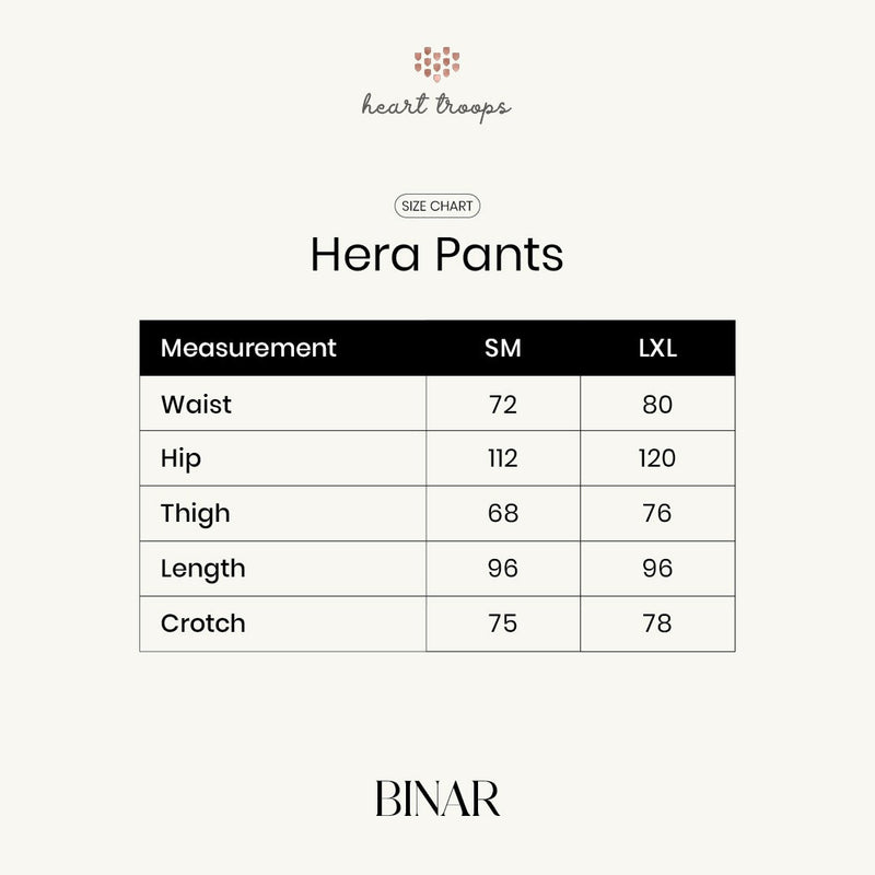 Panduan Ukuran Produk Hera Pants Vanilla