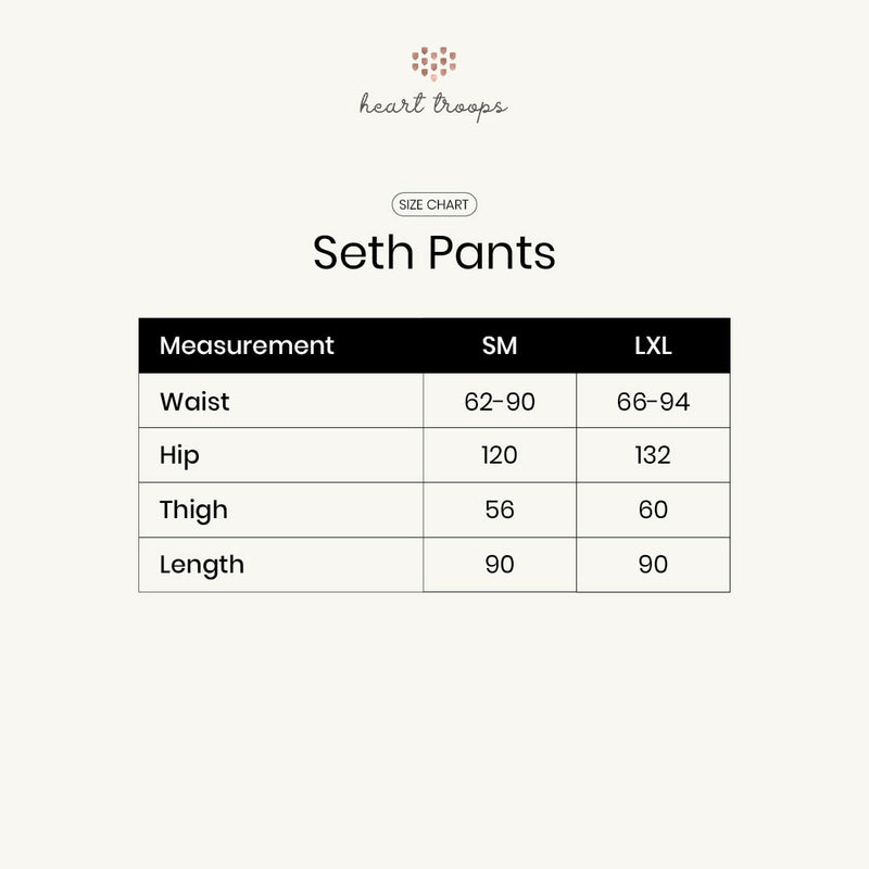 Panduan Ukuran Produk Seth Pants