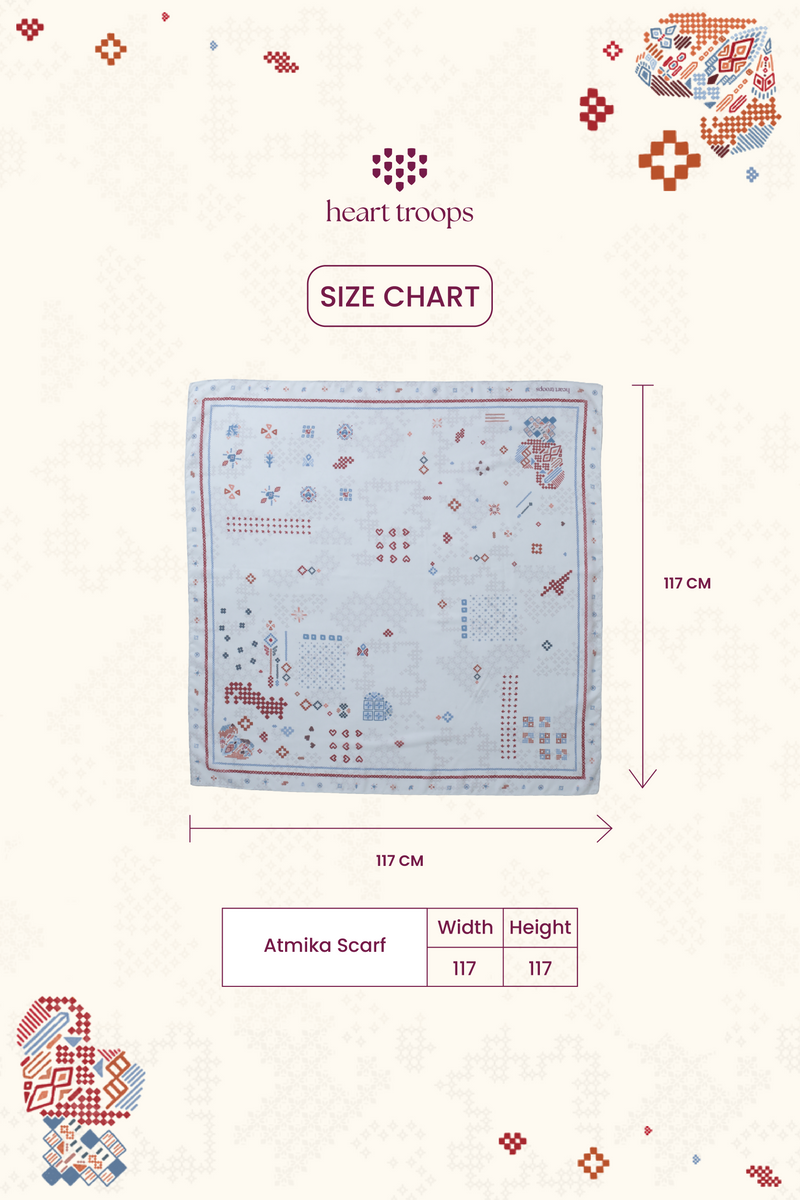 Panduan Ukuran Produk Atmika Scarf Beige
