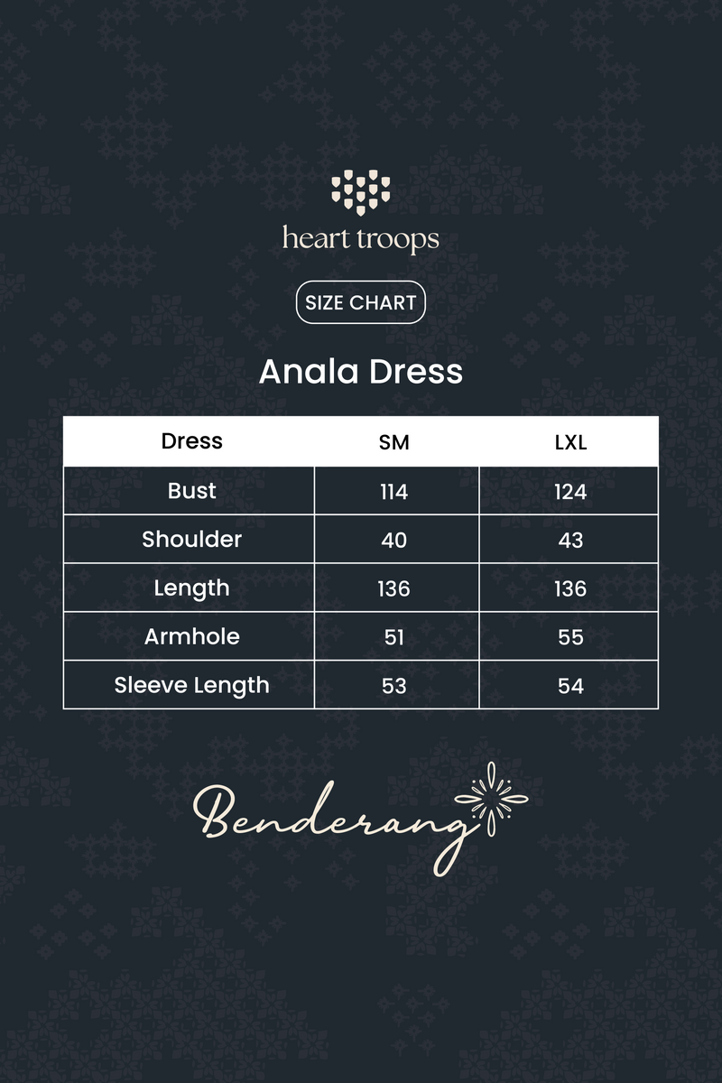 Panduan Ukuran Produk Anala Dress