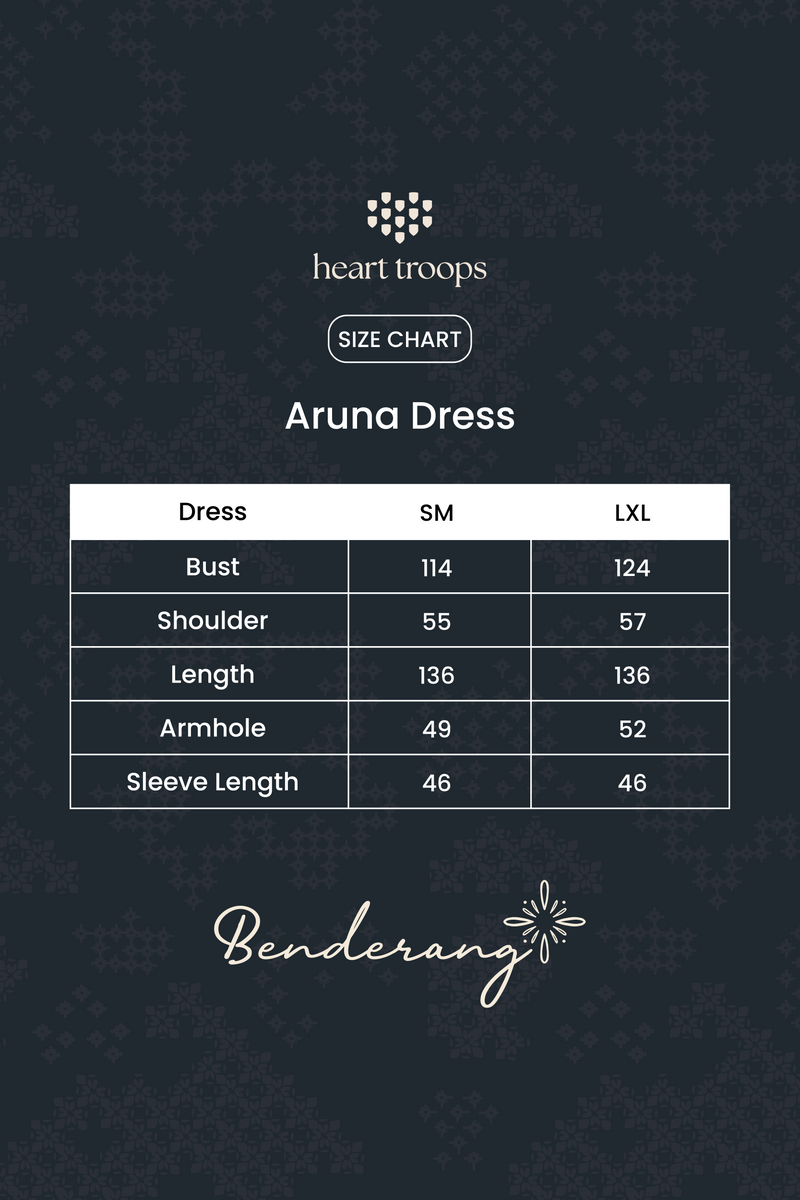 Panduan Ukuran Produk Aruna Dress