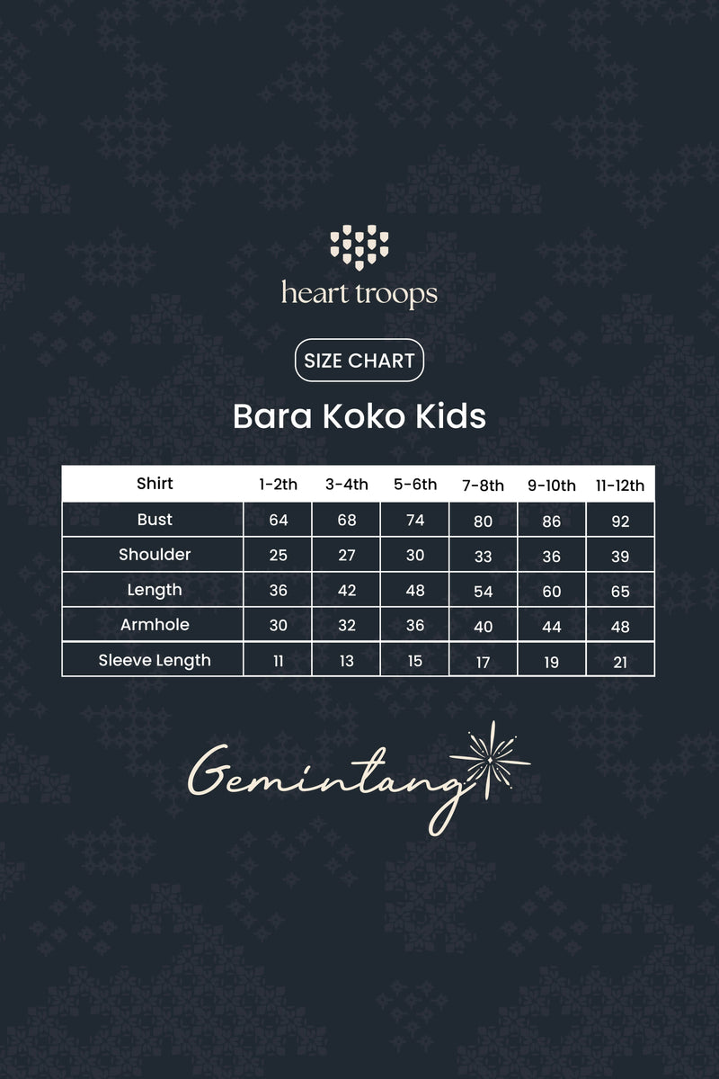 Panduan Ukuran Produk Bara Koko Kids Senja