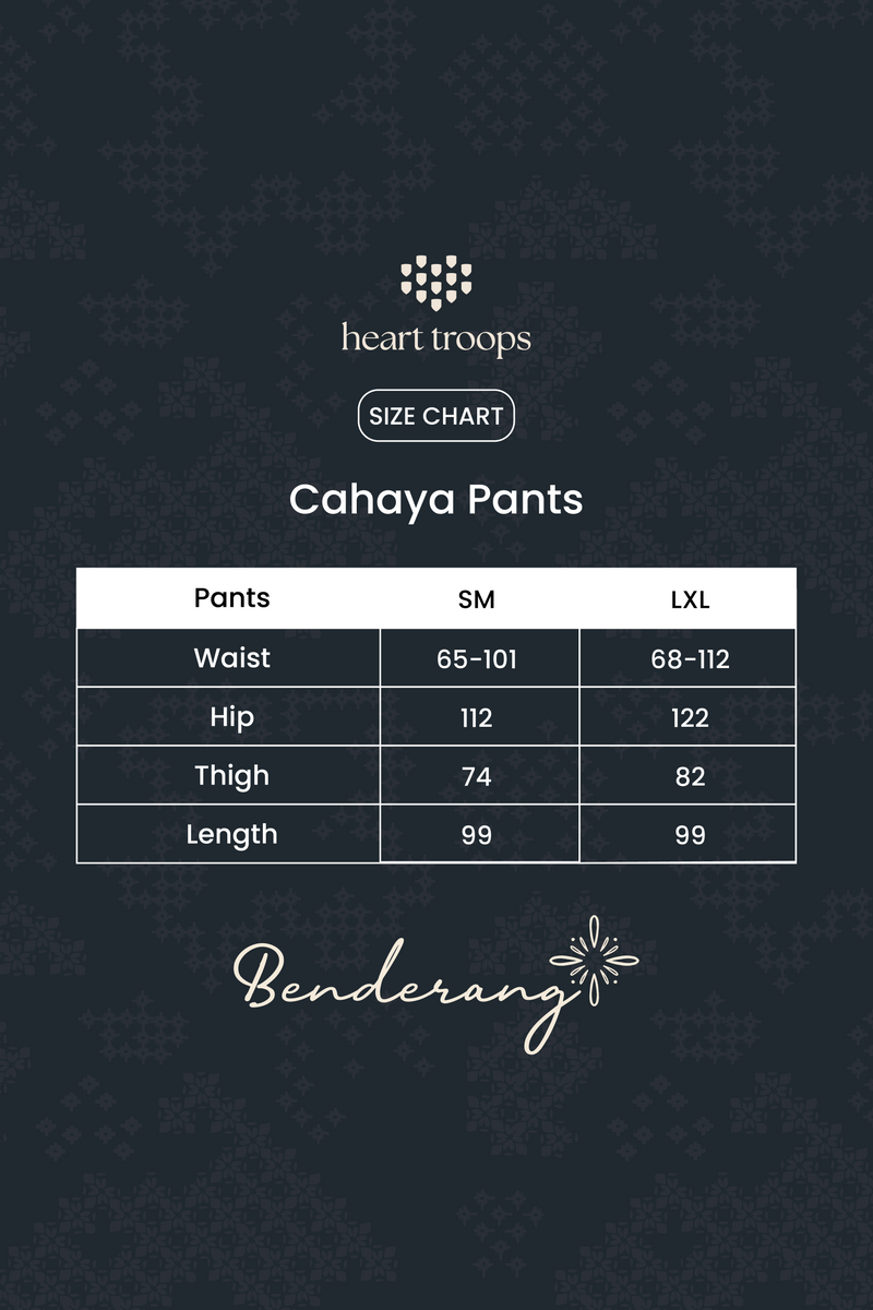 Panduan Ukuran Produk Cahaya Pants