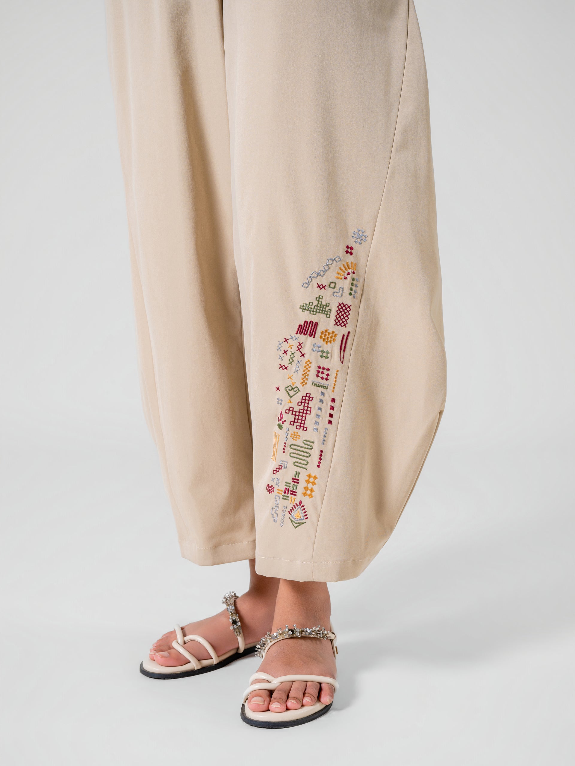 Sora Pants Beige Multicolor