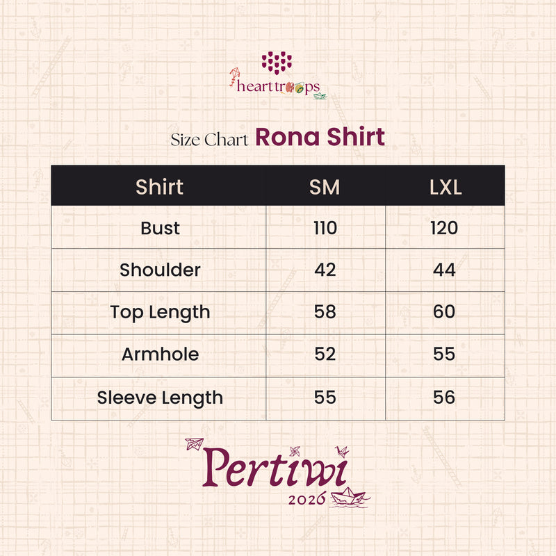 Panduan Ukuran Produk Rona Shirt