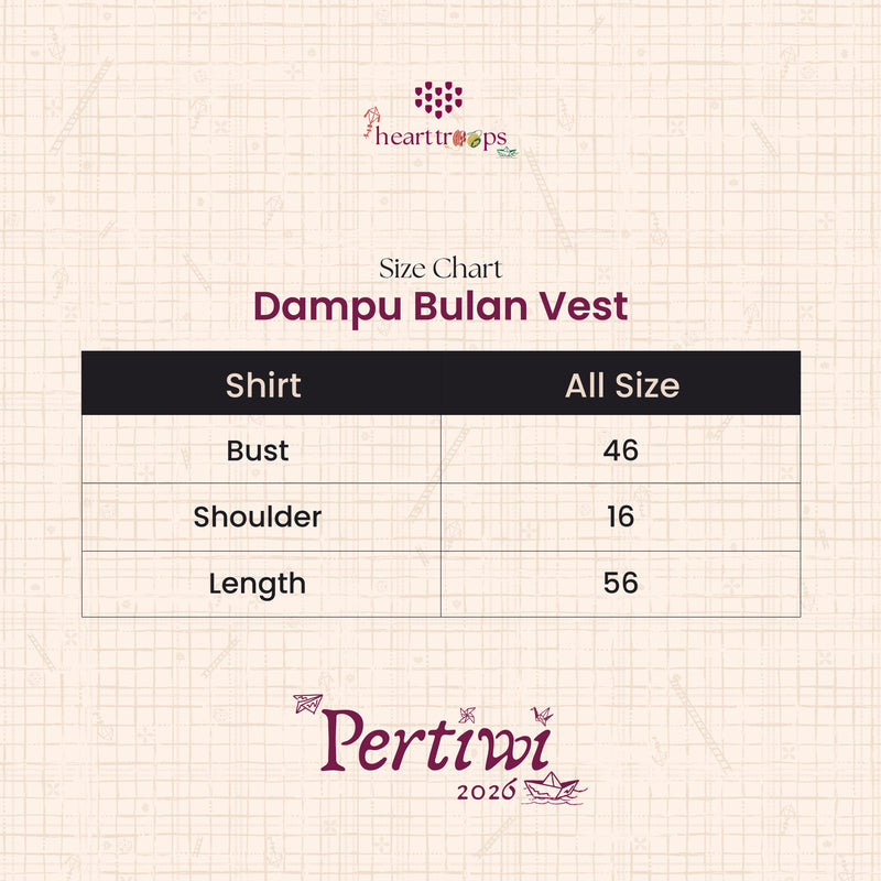 Panduan Ukuran Produk Dampu Bulan Vest
