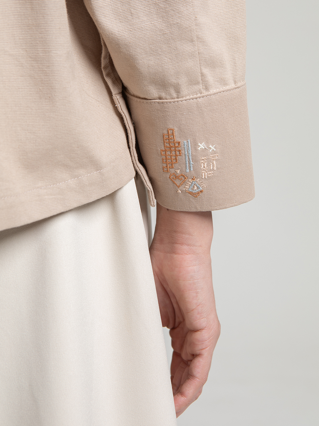 Numa Shirt Beige Long Sleeves