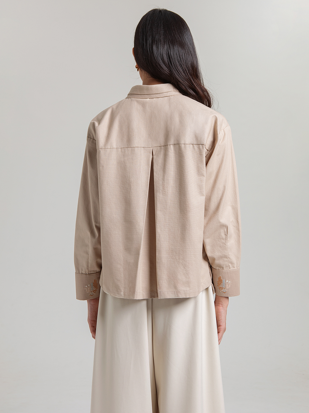 Numa Shirt Beige Long Sleeves