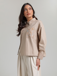 Numa Shirt Beige Long Sleeves