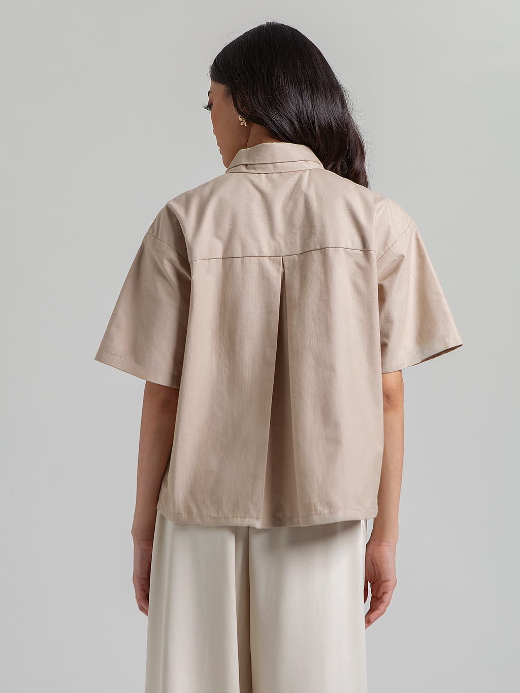 Numa Shirt Beige Short Sleeves