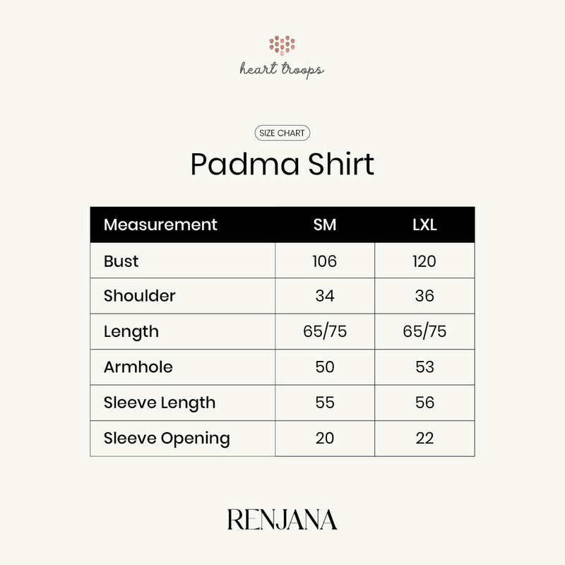 Panduan Ukuran Produk Padma Shirt