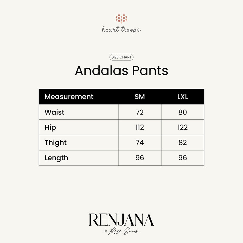 Panduan Ukuran Produk Andalas Pants