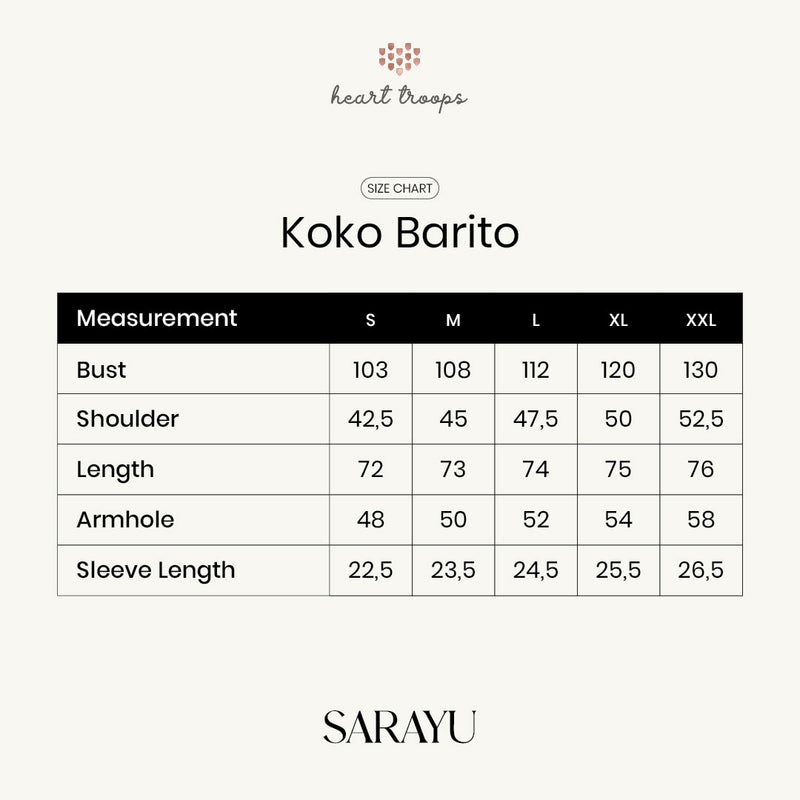 Panduan Ukuran Produk Barito Koko