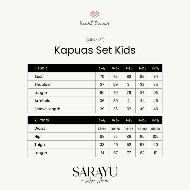 Panduan Ukuran Produk Kapuas Set Kids