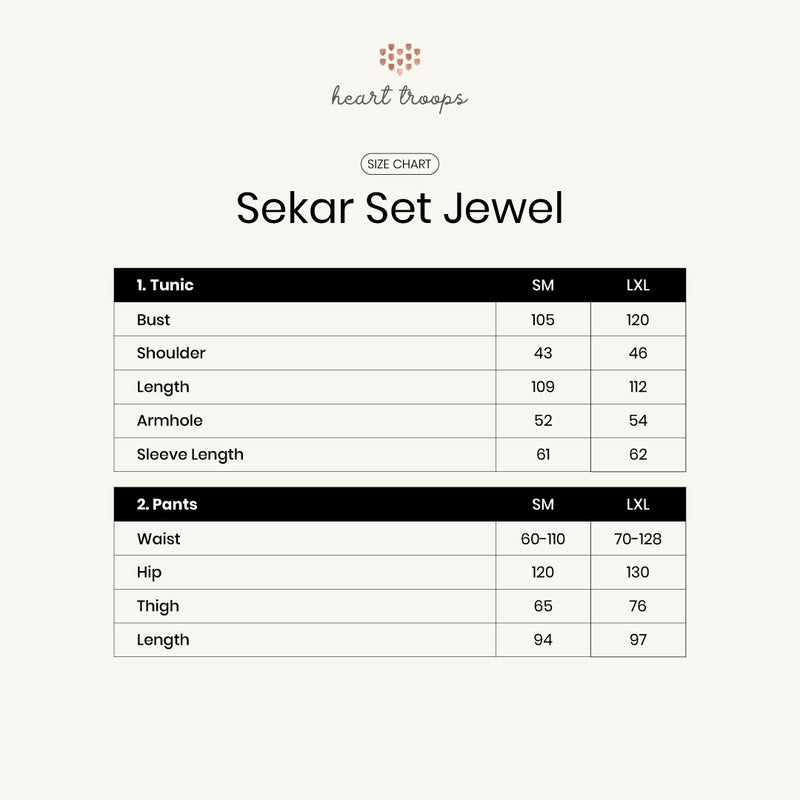 Panduan Ukuran Produk Sekar Set Jewel