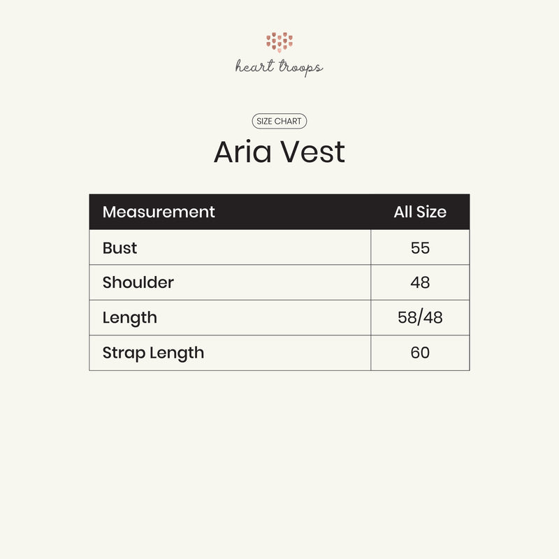 Panduan Ukuran Produk Aria Vest