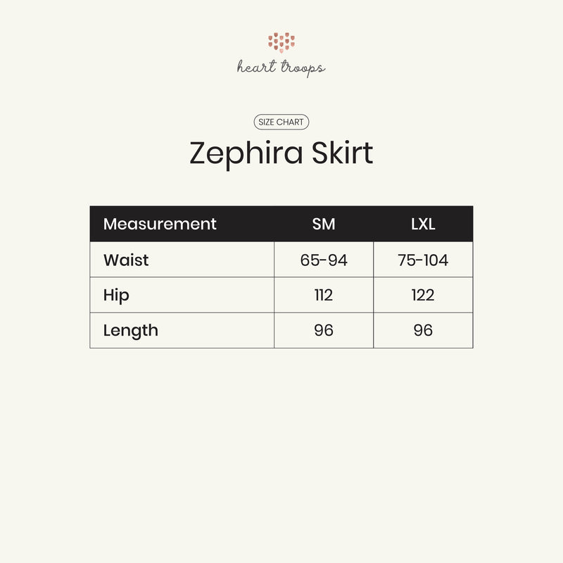 Panduan Ukuran Produk Zephira Skirt