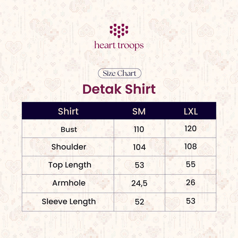 Panduan Ukuran Produk Detak Shirt Ash