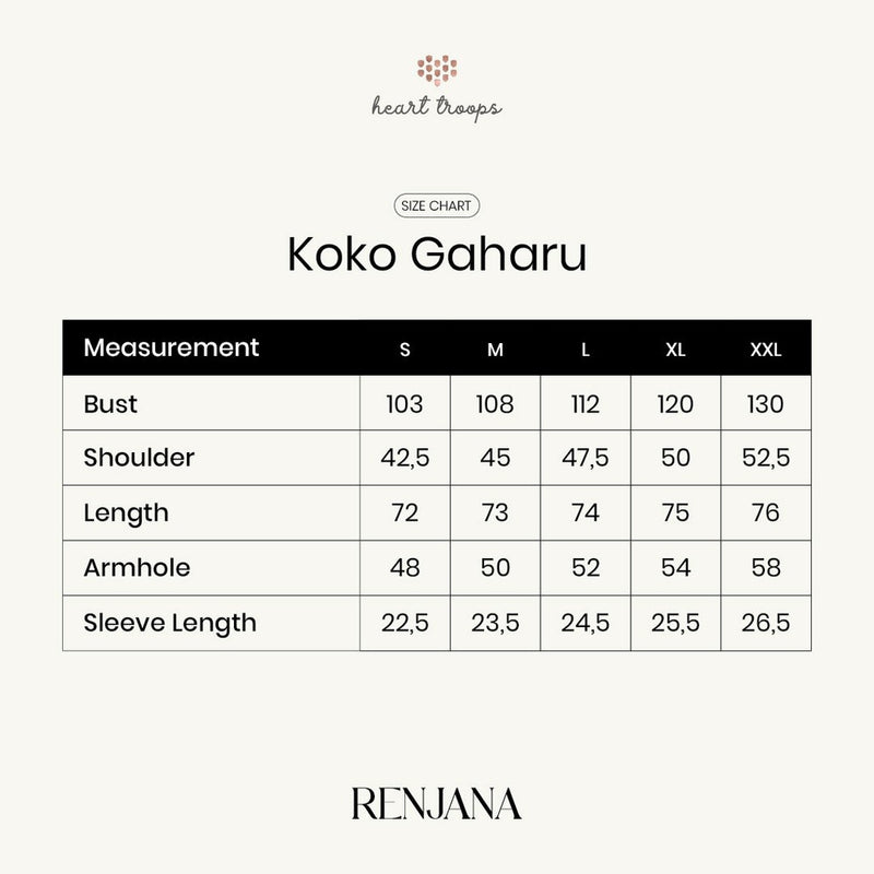 Panduan Ukuran Produk Gaharu Koko